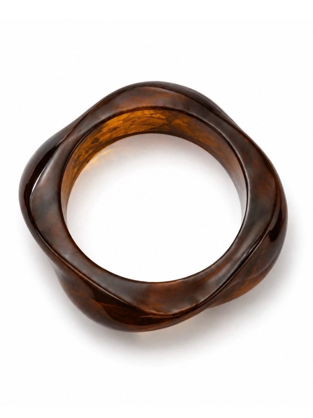 Brown Resin Bangle Bracelet by Mayamar